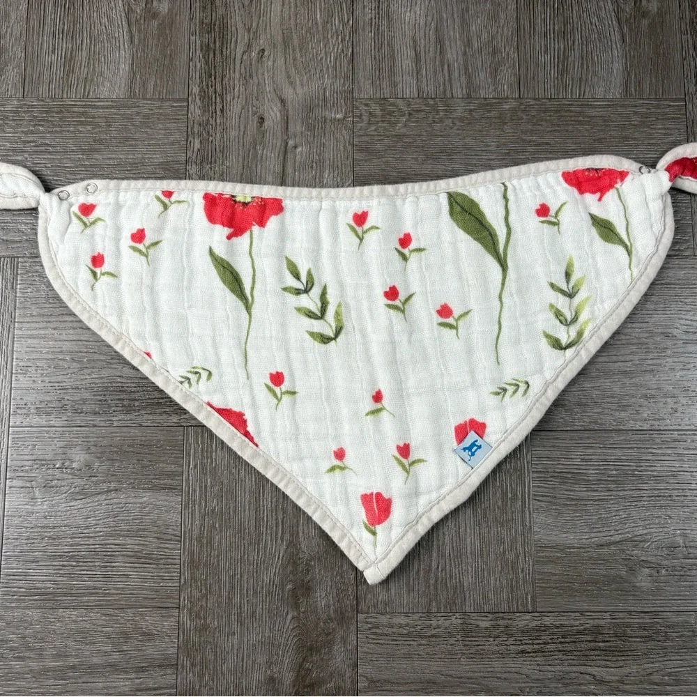 Little Unicorn Cotton Muslin Soft Floral Button Closure Bandanna Bibs Set of 4